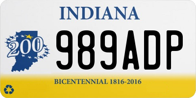 IN license plate 989ADP