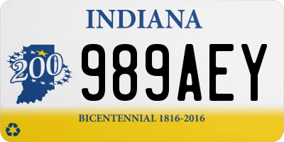 IN license plate 989AEY