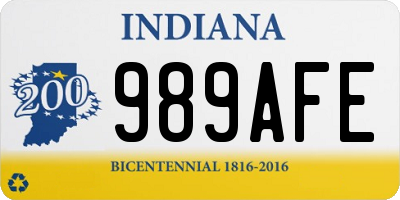 IN license plate 989AFE