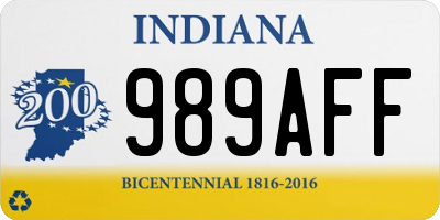 IN license plate 989AFF