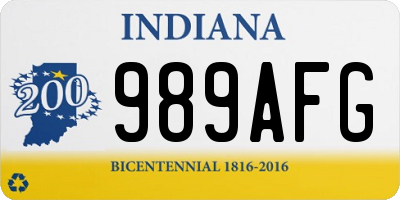 IN license plate 989AFG