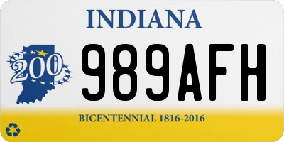 IN license plate 989AFH