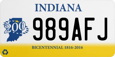 IN license plate 989AFJ