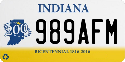 IN license plate 989AFM