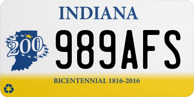 IN license plate 989AFS