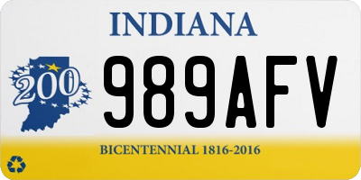 IN license plate 989AFV