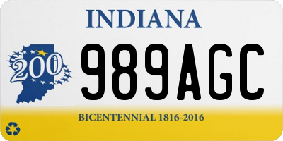 IN license plate 989AGC