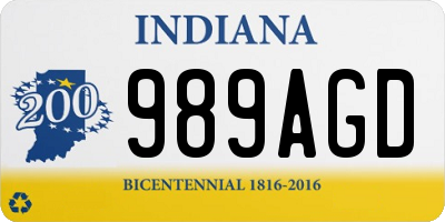 IN license plate 989AGD