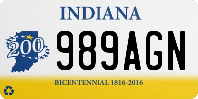 IN license plate 989AGN