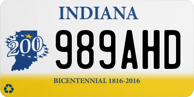 IN license plate 989AHD