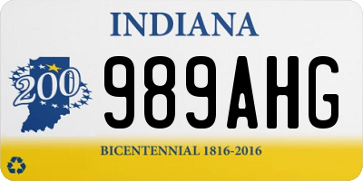 IN license plate 989AHG