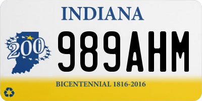 IN license plate 989AHM