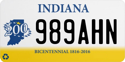 IN license plate 989AHN