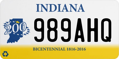 IN license plate 989AHQ