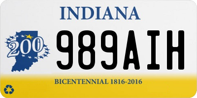 IN license plate 989AIH