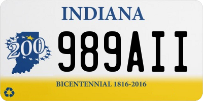 IN license plate 989AII