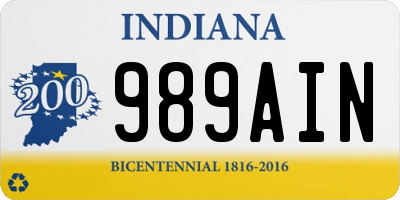 IN license plate 989AIN