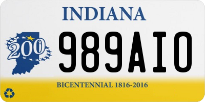 IN license plate 989AIO