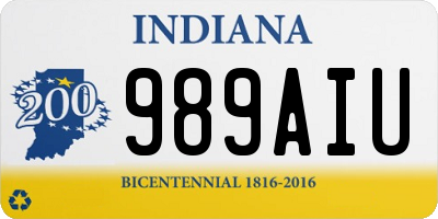 IN license plate 989AIU