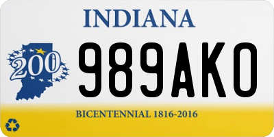 IN license plate 989AKO