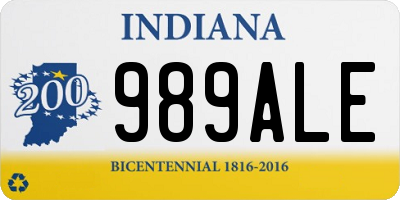 IN license plate 989ALE