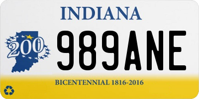 IN license plate 989ANE