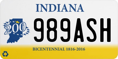 IN license plate 989ASH