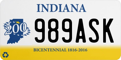 IN license plate 989ASK