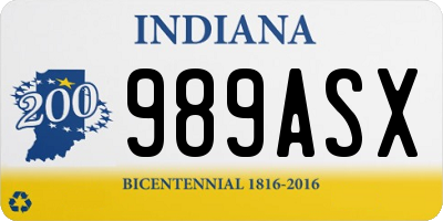 IN license plate 989ASX