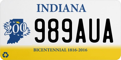 IN license plate 989AUA