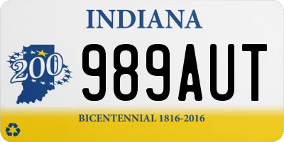 IN license plate 989AUT