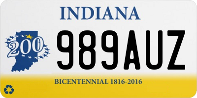 IN license plate 989AUZ