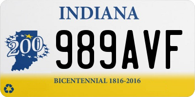 IN license plate 989AVF