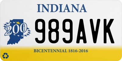 IN license plate 989AVK