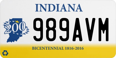 IN license plate 989AVM