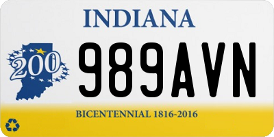 IN license plate 989AVN
