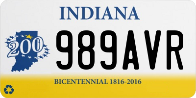 IN license plate 989AVR