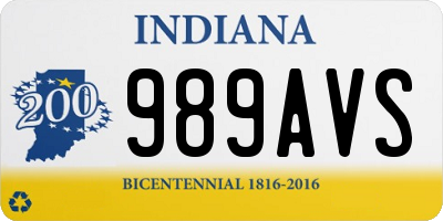 IN license plate 989AVS