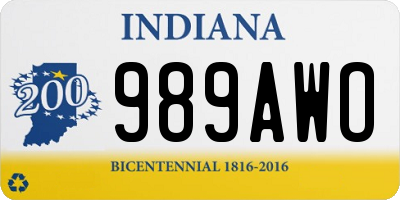 IN license plate 989AWO