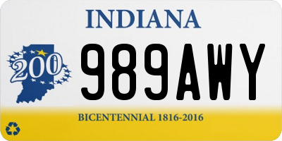 IN license plate 989AWY