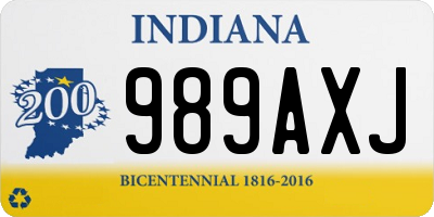 IN license plate 989AXJ