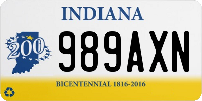 IN license plate 989AXN