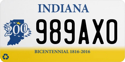 IN license plate 989AXO