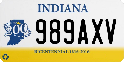 IN license plate 989AXV