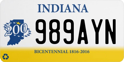 IN license plate 989AYN