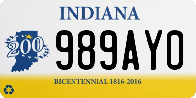 IN license plate 989AYO