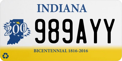 IN license plate 989AYY