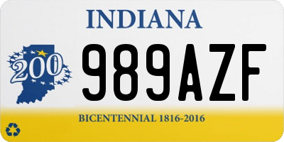 IN license plate 989AZF