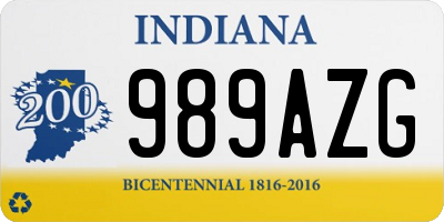 IN license plate 989AZG