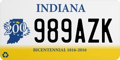 IN license plate 989AZK